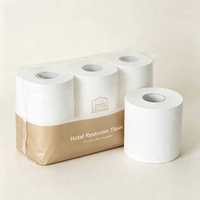 Papier toilette en vrac écologique personnalisé imprimé, en pâte de bois vierge, jetable, pour la maison, l'hôtel, le restaurant et les toilettes