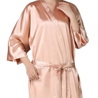 Robes de mariée et de demoiselles d'honneur en satin de soie couleur or champagne de haute qualité, avec broderie ou impression de logo personnalisé