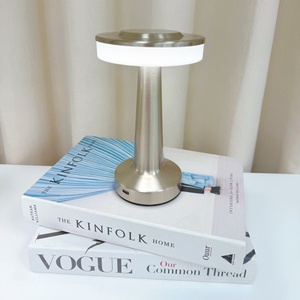 Lampe de bureau portable en forme d'haltère, capteur tactile, 3 modes d'éclairage, <span class=keywords><strong>rechargeable</strong></span>, métal, LED dimmable, lampe de nuit pour la maison, le bar, la chambre - Product Image 1