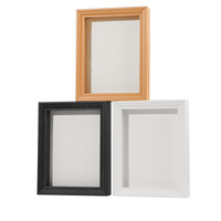 Cadre photo rectangulaire en MDF creux tridimensionnel fait main pour l'affichage de fleurs séchées et de coquillages