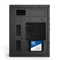 Space-Efficient MATX Case ATX PSU Friendly 250mm Graphics Card Fit Dual Cooling Fans & Mixed HDD/SSD Storage Slots
