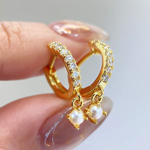 18K <b>Gold</b> Plated Zircon <b>Earrings</b> for Women - Elegant Fashion Jewelry Gifts, High Quality Cubic Zirconia Stud Dangle <b>Earrings</b> - Product Image 4