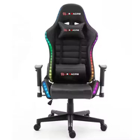 Chaise de jeu en cuir de haute qualité pour ordinateur, pivotante, avec LED RGB, pour configuration de jeu à domicile