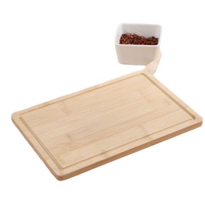Plateau de service en bambou artisanal Caoxian Leicester, moyen, 30,5x20cm, avec poignée, pour présentation de plats lors de dîners - Product Image 1