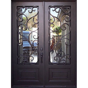 Entrée moderne double portes en fer forgé à coupure thermique - Product Image 4