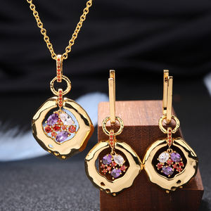 Manufacturer Direct Sale Price Customize Big Cz Stone Jewelry Set Custom Wholesale <strong>Costume</strong> Sets African - Product Image 6