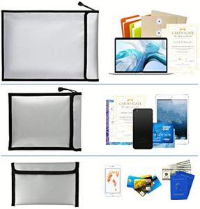 Sacs de rangement ignifuges et imperméables personnalisés en lot de 3, résistants à l'eau pour documents, argent liquide, tablettes, ordinateurs portables - Product Image 2
