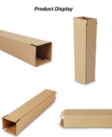 Boîte en carton ondulé pour livraison, emballage de parapluies et de chaussettes, recyclable, personnalisable, gaufrage, pelliculage mat, rigide, en forme de longue bande