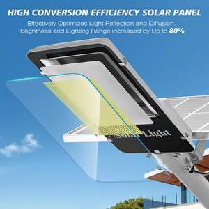 Luces de calle LED IP65 impermeables ABS con energía SOLAR 60W-500W Sensor de luz regulable Uso en el jardín - Product Image 6