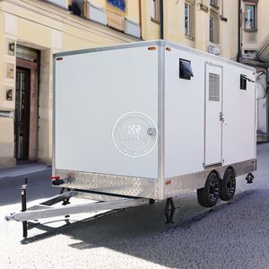 Outdoor Toilets Portable Customized Size Mobile Luxury Restroom Toilet Trailer 4 Stall Portable Bathroom Trailer - Product Image 3
