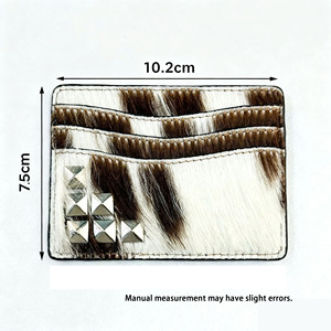 Personalizado de gama alta de lujo Vintage Animal pelo de cuero genuino Unisex Delgado minimalista RFID bloqueo ID tarjeta caso crédito <span class=keywords><strong>pasaporte</strong></span> - Product Image 3