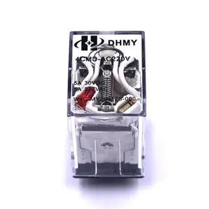DHMY-4CMD-AC220V 5A industrial relay 7A PCB 250VAC power relay 12V dc new energy relays 24V dielectric strength 1.5kv