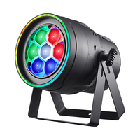 Projecteur PAR LED 7x40W RGBW 4-en-1 Effet Œil d'Abeille avec Contrôleur DMX 512 et Zoom, Lumière de Scène avec Bande LED pour DJ, Discothèque et Fêtes