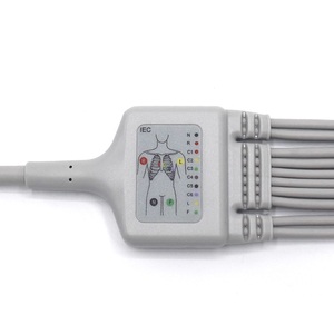 Câble ECG compatible <span class=keywords><strong>Mortara</strong></span> 9293-021-51 à 10 fils, fils d'électrocardiogramme réutilisables de type banane conformes à la norme IEC - Product Image 3