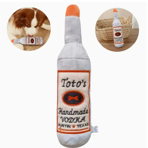 Toto's Plush <b>Wine</b> Bottle Dog Chew Toy With Sound Indoor Medium Size - Product Image 4