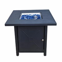 Mesa de Acero para Fogatas a Gas de 28 Pulgadas, 15,000 BTU, Control de Llama Ajustable, Mesa Moderna para Exteriores de Propano, Suministro de Fábrica