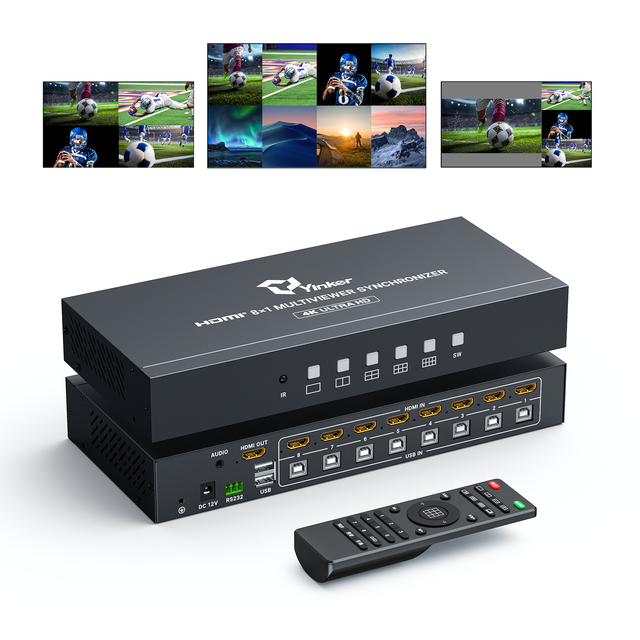 Yinker 4K30Hz HDMI Quad Multiviewer 8x1
