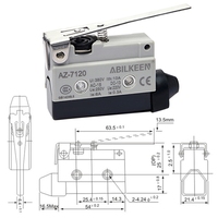 Micro-interrupteur à action rapide AZ-7120 avec levier articulé long, SPDT 1NO1NC 10A 250VAC, interrupteur de fin de course encastré pour applications industrielles