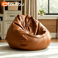 Housse de pouf en similicuir OTAUTAU sans rembourrage, pour extérieur, chaise longue, pouf de salon, pour jeux et films, Sac Puff DD004