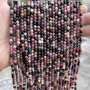 4 mét 5A tự nhiên đầy màu sắc <span class=keywords><strong>Tourmaline</strong></span> Vòng Loose hạt bán buôn đa-màu <span class=keywords><strong>Tourmaline</strong></span> đá quý hạt đối với trang sức làm - Product Image 3