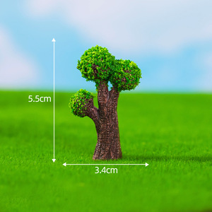 Arbres en résine miniatures artistiques peints à la main pour Village de Noël vert jaune fleur cerisier pin maison de poupée paysage artisanat - Product Image 3