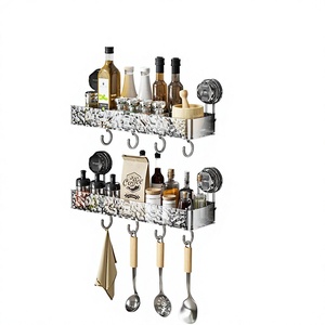 Étagère murale à ventouse en acier inoxydable, installation sans perçage, ne laisse aucune trace, n'endommage pas les murs, <span class=keywords><strong>rangement</strong></span> moderne et minimaliste - Product Image 1