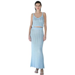 Nuevo Conjunto de Falda y Chaleco de Punto con Aberturas, Sexy, para Verano, Vacaciones y Playa - Product Image 5