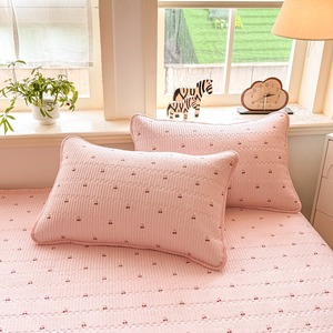 Juego de Tres Piezas de Cubrecama Acolchado de Doble Capa de Gasa con Relleno de Algodón de 60 Hilos, Diseño Simple con Costuras, para el Hogar - Product Image 3