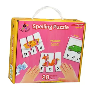 Custom Woord Spelling Kinderen Papier Puzzel Educatieve Puzzel Speelgoed Voor Kinderen