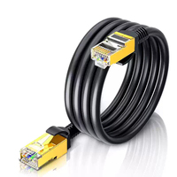 Kabel Jaringan Tembaga 4-Konduktor CAT 6A Kecepatan Tinggi Kepala Kristal Router Rumah Broadband Pemantauan Koneksi Dalam Ruangan Luar Ruangan