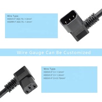 Norme européenne IEC Connecteur à angle droit C14/C13 Cordon d'alimentation 3*1mm Conducteur en cuivre industriel avec isolation en PVC