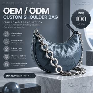 Women Crescent Crossbody <b>Bag</b> Glossy Crinkle PU Leather Zipper Purse <b>Silver</b> Chain Strap <b>Small</b> Fashion Shoulder <b>Bag</b> OEM ODM - Product Image 1