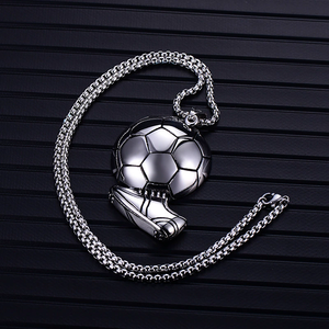 Collana con Ciondolo in Lega a Tema Calcio, Elegante e di Design per Felpe da <span class=keywords><strong>Uomo</strong></span> XR-000141 - Product Image 2