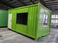 Kiosque à café modulaire préfabriqué commercial en conteneur portable avec toit à auvent