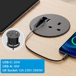 เต้ารับไฟฟ้าแบบฝังในโต๊ะสำหรับโรงพยาบาลอุตสาหกรรม พร้อมช่องเสียบ USB-C PD 20W 2 ช่อง สำหรับสำนักงาน บ้าน และโรงงาน - Product Image 5
