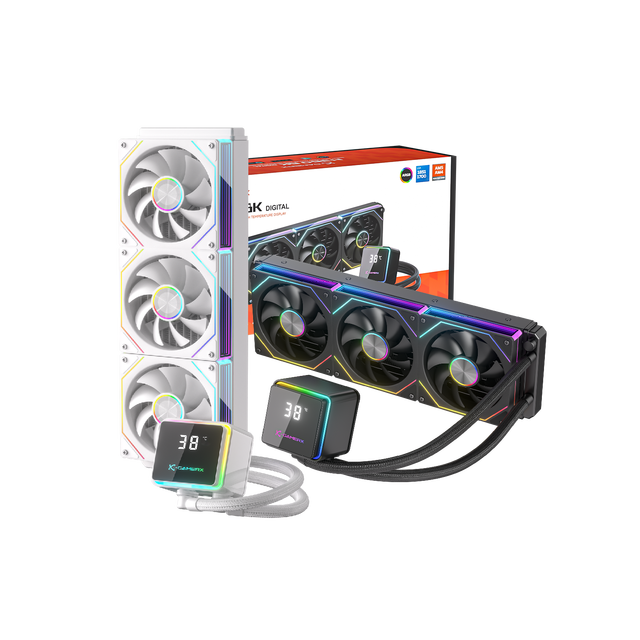 Gamer-X Wholesale New Design 240/360MM ARGB PWM Liquid AIO Cooler for Gaming PCs with TEMP Display for Computer Cases