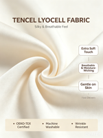 Parure de lit certifiée OEKO-TEX 100 % Lyocell, très grande taille (Super King), comprenant housse de couette, drap plat et drap-housse, 300 fils/cm², toutes saisons