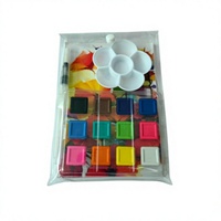 Ensemble de peinture à l'aquarelle de 17 pièces, ensemble d'art, blocs de couleurs, palette, pinceaux pour l'école et l'usage créatif
