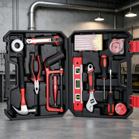 Ensemble d'outils de réparation de plomberie et d'électricité de 19 pièces avec marteau à griffes et ruban isolant