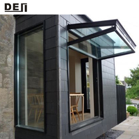 Fenêtres pliantes DERCHI en aluminium noir, double vitrage, pour balcon, fenêtre pliante verticale avec grille intérieure
