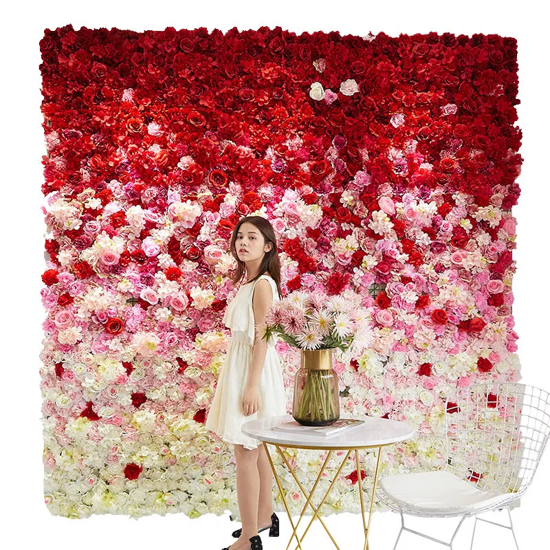 mur de fleurs Faux Rose Flower Wall Wedding Background Decoration