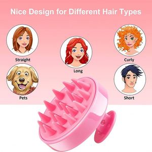 Cepillo Masajeador Manual para Cuero Cabelludo y Champú, Muestra Gratuita, Cepillo Limpiador de Cabello TPR Suave para Uso en Seco y Húmedo para Ducha - Product Image 2