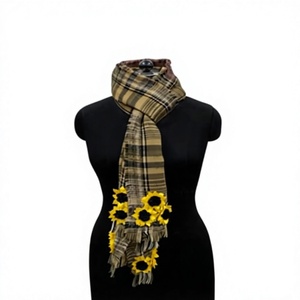 Embroidered Adult <b>Women's</b> Leaf Pattern Long Multi-Purpose <b>Scarf</b> - Product Image 1