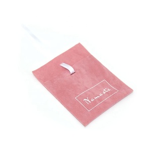 Bolsas de Regalo de Joyería de Gamuza <span class=keywords><strong>Rosa</strong></span> Pálido de Lujo con Logotipo Personalizado, Bolsas con Lazo - Product Image 5