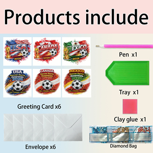 Tarjetas de Felicitación con Diamantes DIY - Artículos para Fiestas de Fútbol, Tarjetas del Torneo de Fútbol de América del Norte 2026 - Product Image 5