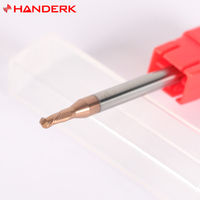 HANDERK Hrc55 Long cou 2 cannelures fraise tige droite carbure de tungstène Micro boule nez fraises ensemble pour outil CNC