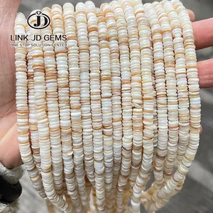 High Quality Round Shape Baroque Cultured Natural White Shell Spacer Slice Beads For Jewelry Necklace Earring Making