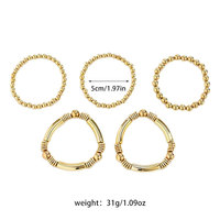 NOUVEAU Bracelet Minimaliste Punk Plaqué Or Multi-Couches Perles Élastiques Empilables pour Femme Bijoux Tendance