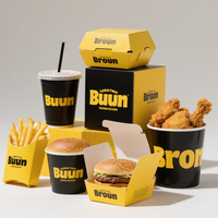 Emballage alimentaire à emporter pour la restauration rapide, boîte à hamburger, conteneur à emporter personnalisé avec logo de restaurant, boîtes à poulet frit en papier