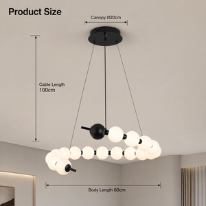 Modern Iron Acrylic <b>Led</b> <b>Dimmable</b> Remote Tricolor Pendant <b>Light</b> For Dining Room Living Room Adjustable Height 34W 3000K - Product Image 4